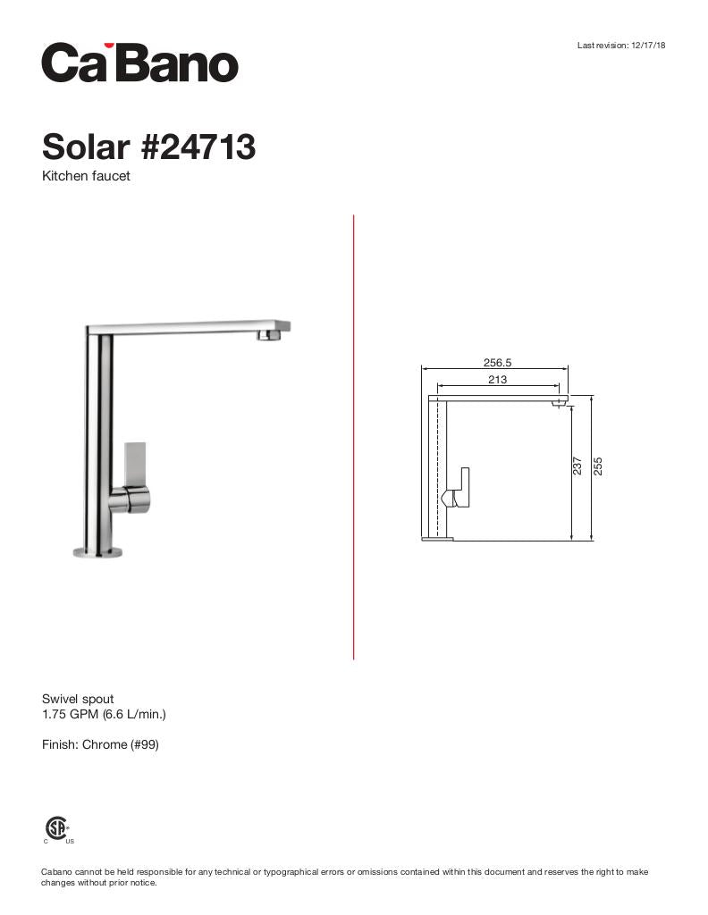 Kitchen faucet with pivoting spout, 1 spray