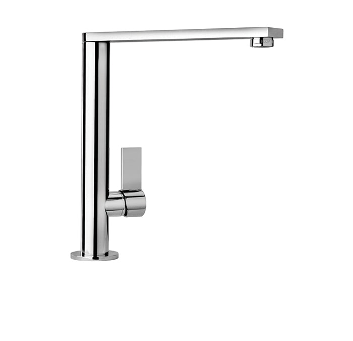 Kitchen faucet with pivoting spout, 1 spray
