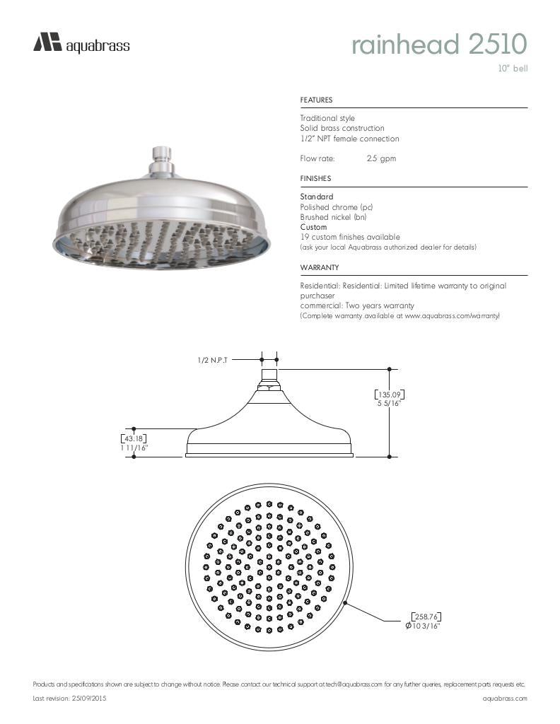 10" bell rainhead