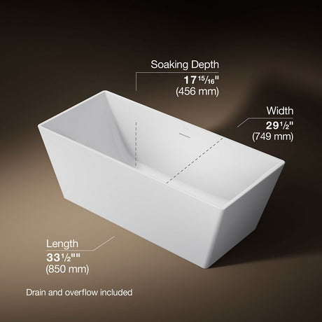 Evok™ 66" x 30" freestanding bath