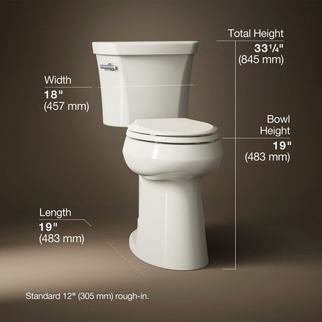 Highline® Tall two-piece elongated toilet, 1.28 gpf