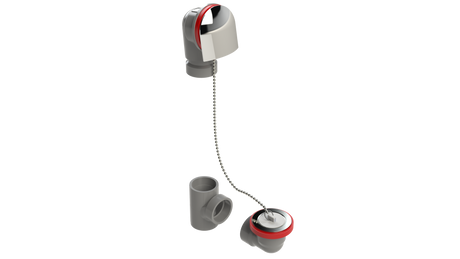 FRZERO FR-PVC Offset Waste & Overflow Plug & Chain Kit (2550CSK-CP)