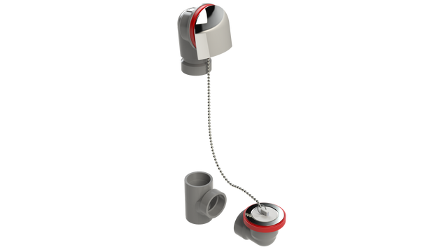 FRZERO FR-PVC Offset Waste & Overflow Plug & Chain Kit (2550CSK-CP)