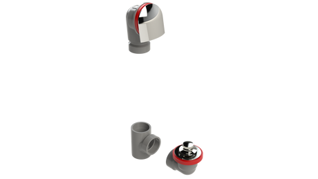 FRZERO FR-PVC Offset Waste & Overflow Zinc Lift & Turn Kit (2550LZK-CP)