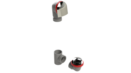FRZERO FR-PVC Offset Waste & Overflow Tip-Toe Kit (2550TIPK-CP)