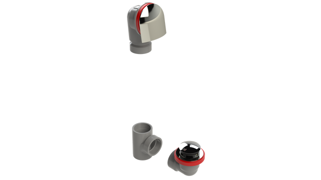 FRZERO FR-PVC Offset Waste & Overflow Tip-Toe Kit (2550TIPK-CP)