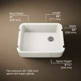 Ironridge® 28" undermount single-bowl farmhouse kitchen sink