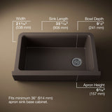 Cairn® Undermount single-bowl farmhouse kitchen sink