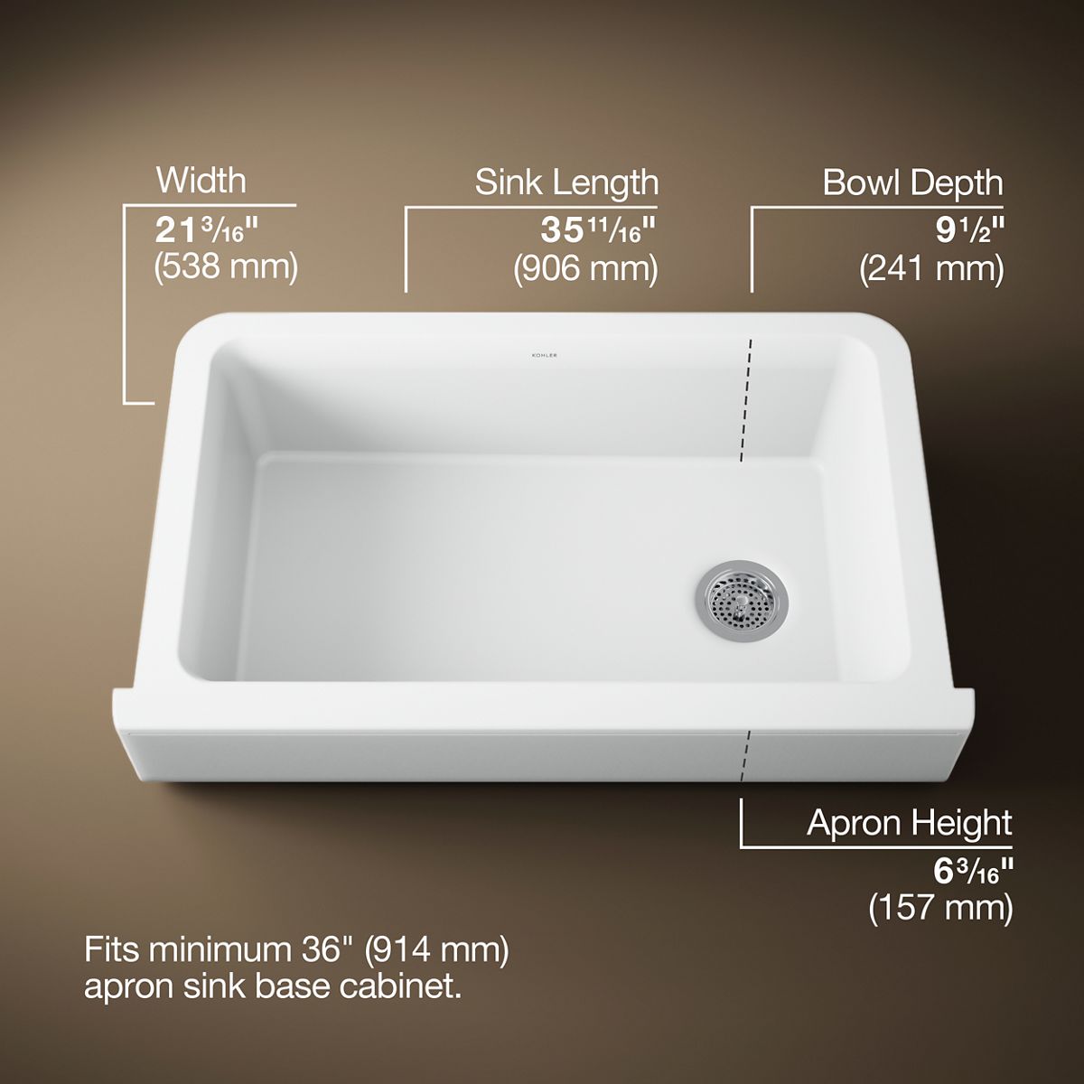 Cairn® Undermount single-bowl farmhouse kitchen sink
