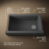Cairn® Undermount single-bowl farmhouse kitchen sink