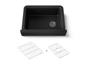 Cairn® 29-3/4" undermount single-bowl farmhouse kitchen sink with short apron