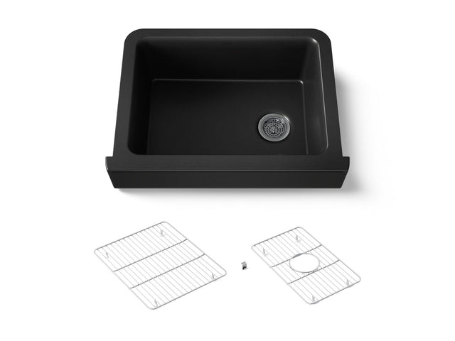 Cairn® 29-3/4" undermount single-bowl farmhouse kitchen sink with short apron