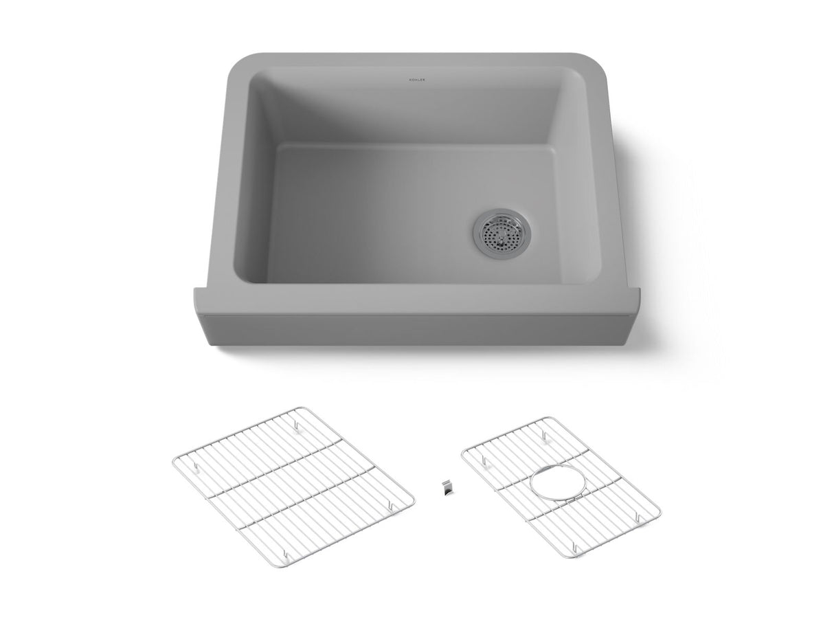 Cairn® 29-3/4" undermount single-bowl farmhouse kitchen sink with short apron