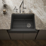 Cairn® 29-3/4" undermount single-bowl farmhouse kitchen sink with short apron