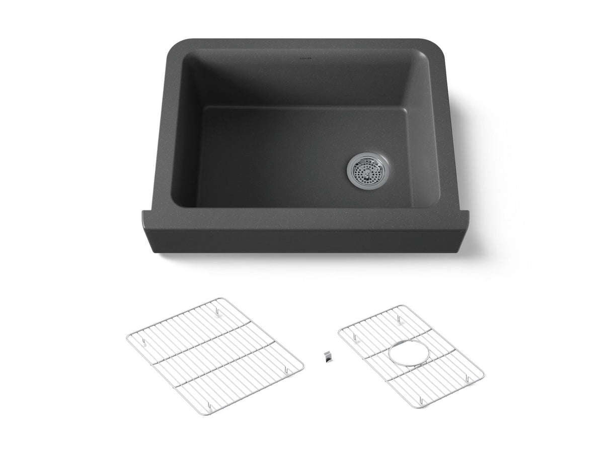 Cairn® 29-3/4" undermount single-bowl farmhouse kitchen sink with short apron