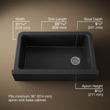 Cairn® 34" undermount single-bowl farmhouse kitchen sink