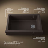 Cairn® 34" undermount single-bowl farmhouse kitchen sink