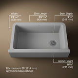 Cairn® 34" undermount single-bowl farmhouse kitchen sink