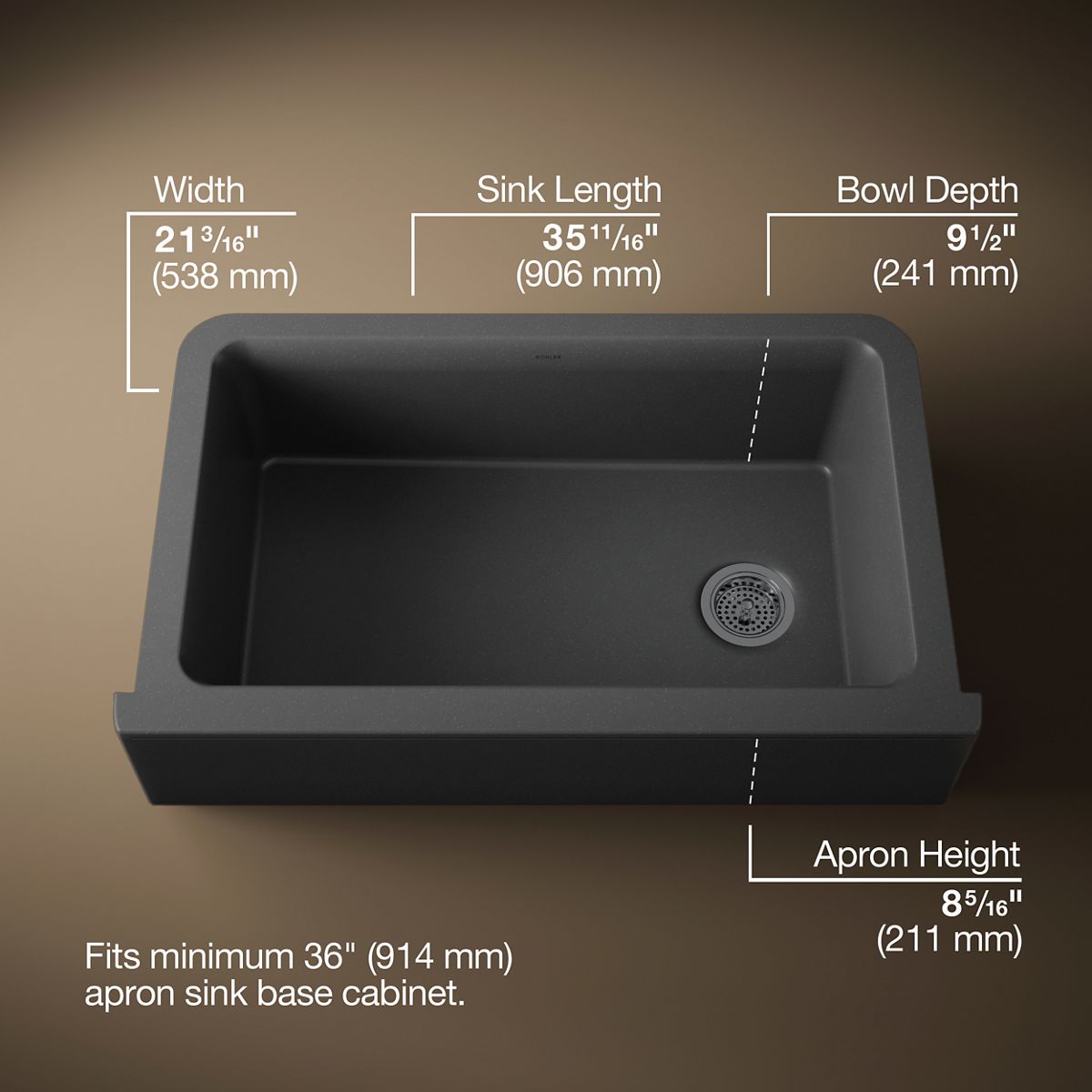 Cairn® 34" undermount single-bowl farmhouse kitchen sink
