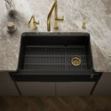 Cairn® 34" undermount single-bowl farmhouse kitchen sink with fluted design
