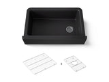 Cairn® 34" undermount single-bowl farmhouse kitchen sink with fluted design