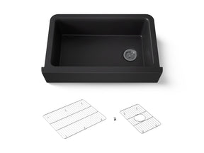 Cairn® 34" undermount single-bowl farmhouse kitchen sink with fluted design