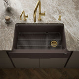 Cairn® 34" undermount single-bowl farmhouse kitchen sink with fluted design