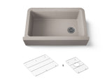 Cairn® 34" undermount single-bowl farmhouse kitchen sink with fluted design