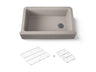 Cairn® 34" undermount single-bowl farmhouse kitchen sink with fluted design