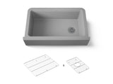 Cairn® 34" undermount single-bowl farmhouse kitchen sink with fluted design