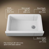 Cairn® 34" undermount single-bowl farmhouse kitchen sink with fluted design