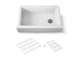Cairn® 34" undermount single-bowl farmhouse kitchen sink with fluted design