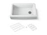 Cairn® 34" undermount single-bowl farmhouse kitchen sink with fluted design