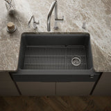Cairn® 34" undermount single-bowl farmhouse kitchen sink with fluted design