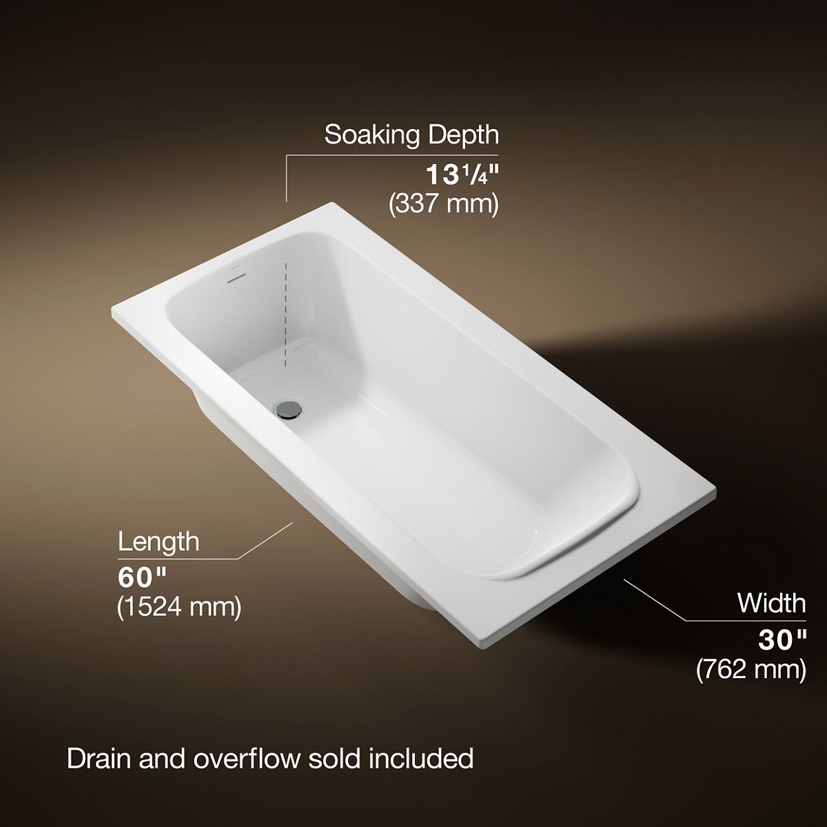 Avec® 60" x 30" drop-in bath