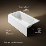 Avec® 60" x 30" alcove bath, left drain
