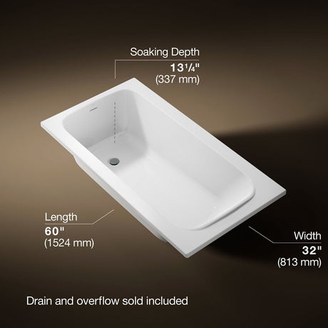 Avec® 60" x 32" drop-in bath