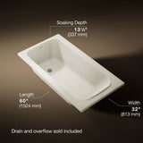 Avec® 60" x 32" drop-in bath