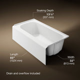 Avec® 60" x 32" alcove bath, right drain