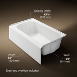 Avec® 60" x 36" alcove bath, right drain