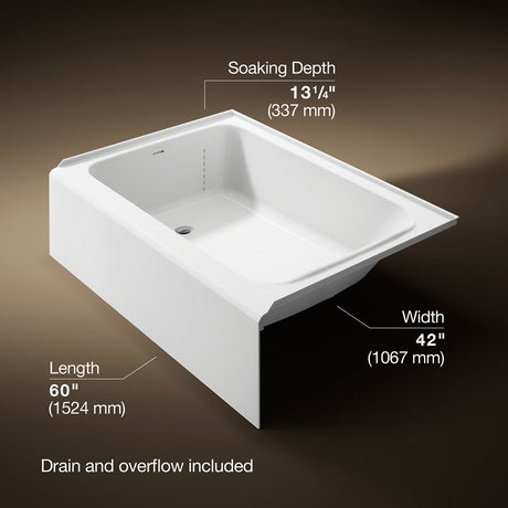 Avec® 60" x 42" alcove bath, left drain