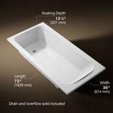 Avec® 72" x 36" drop-in bath