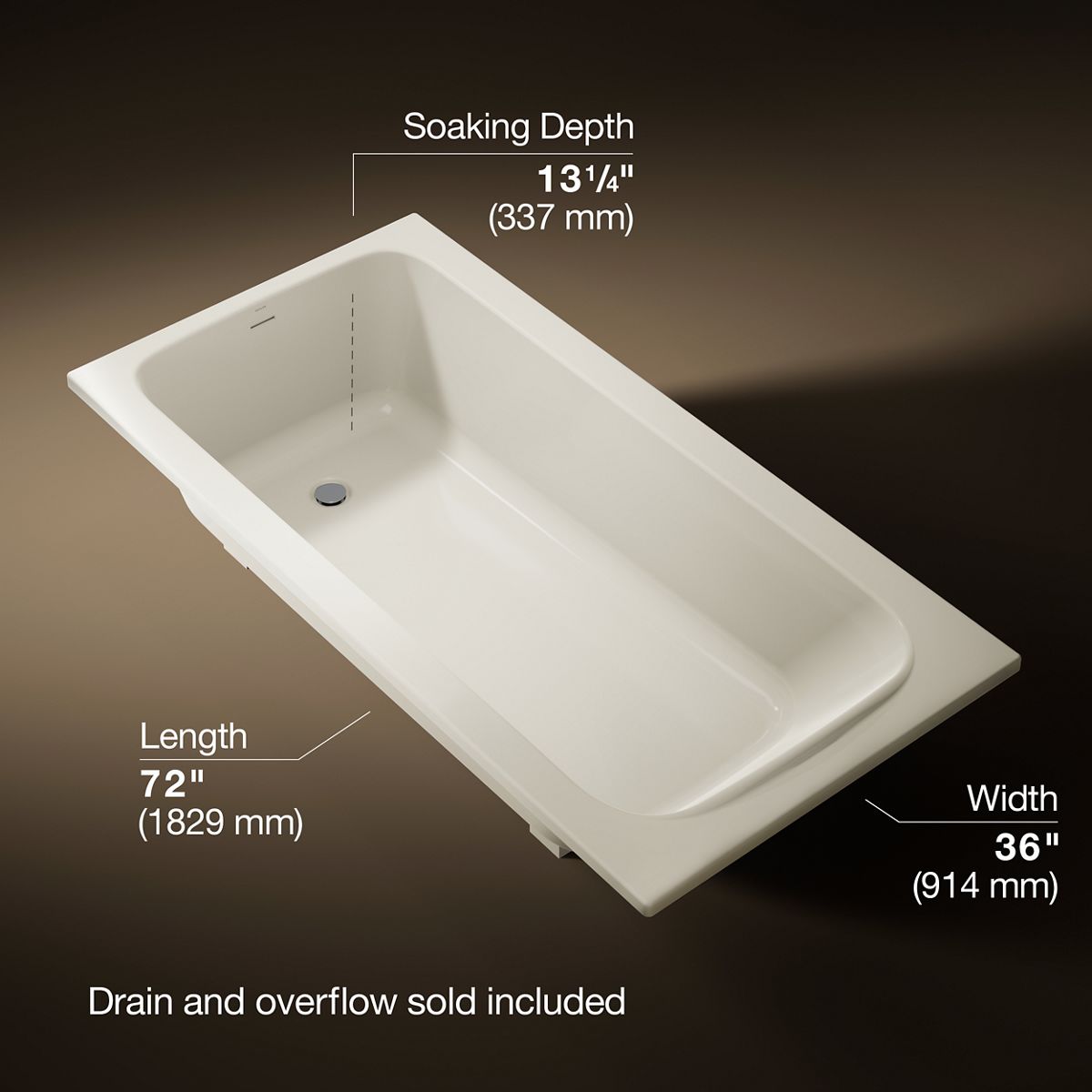 Avec® 72" x 36" drop-in bath