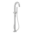 Contemporary Round Freestanding Bathtub With Lever Handle Faucet for Flash® Rough-In Valve