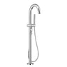 Contemporary Round Freestanding Bathtub With Lever Handle Faucet for Flash® Rough-In Valve