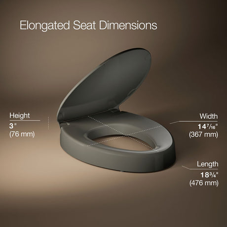 Hyten® Elevated Quiet-Close™ elongated toilet seat