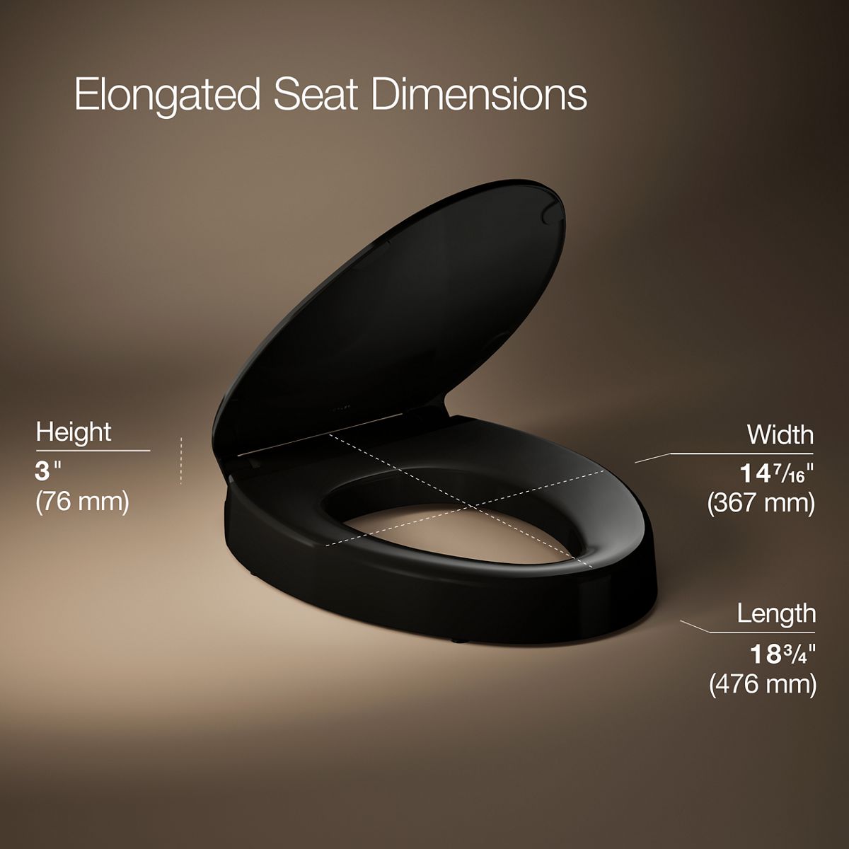 Hyten® Elevated Quiet-Close™ elongated toilet seat