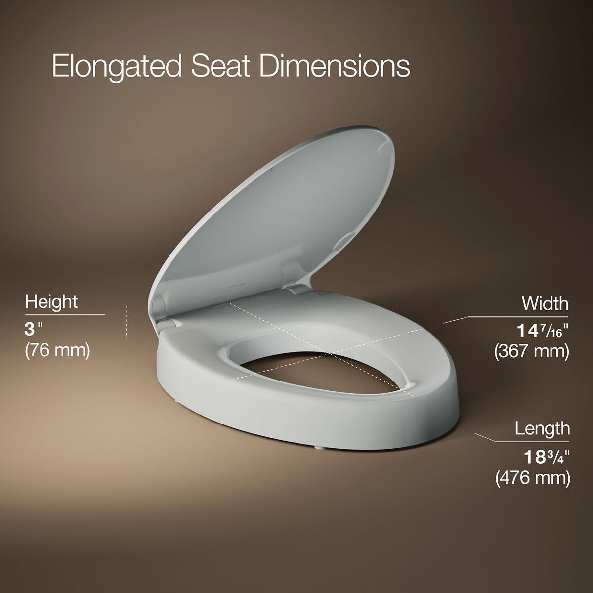 Hyten® Elevated Quiet-Close™ elongated toilet seat