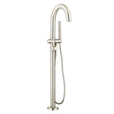 Contemporary Round Freestanding Bathtub With Lever Handle Faucet for Flash® Rough-In Valve