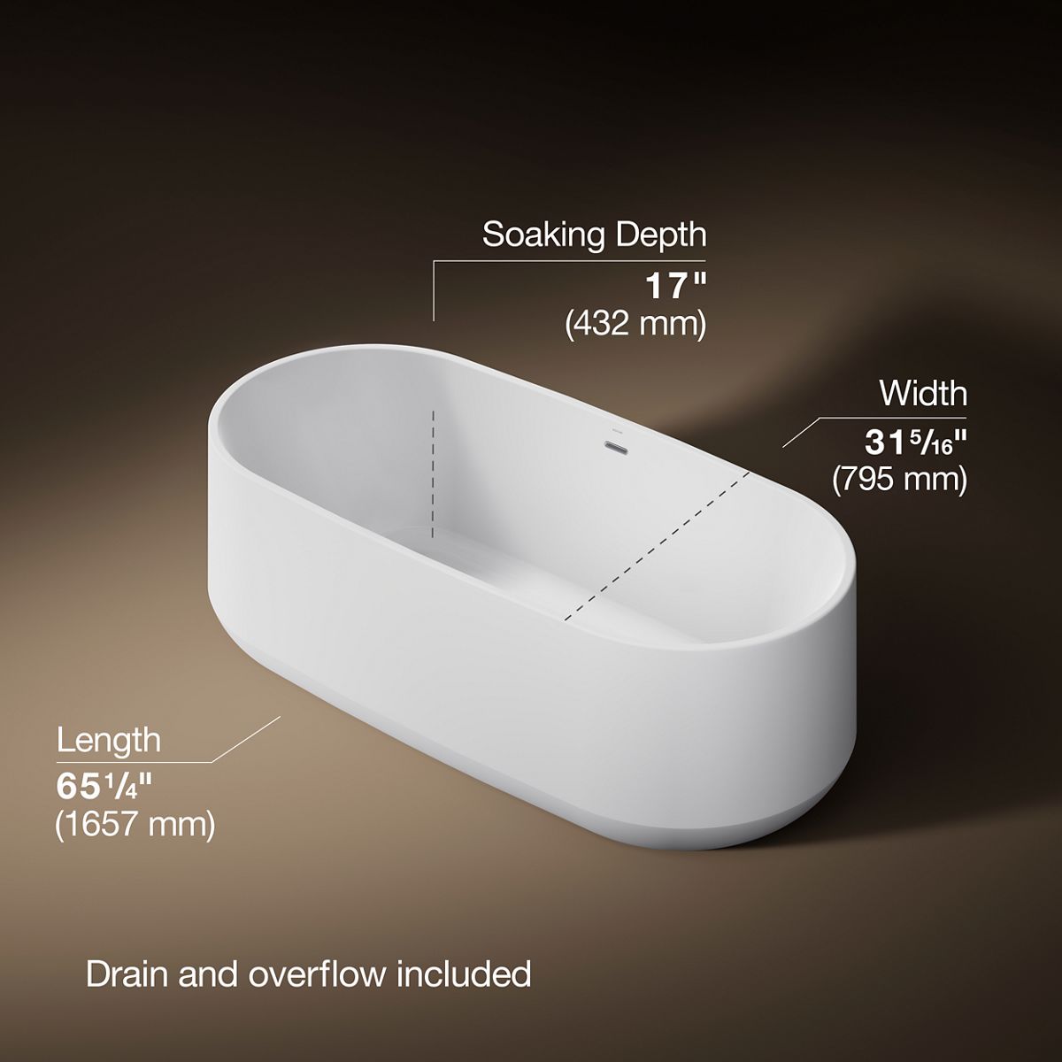 Ceric® 65-1/4" x 31-1/4" freestanding bath